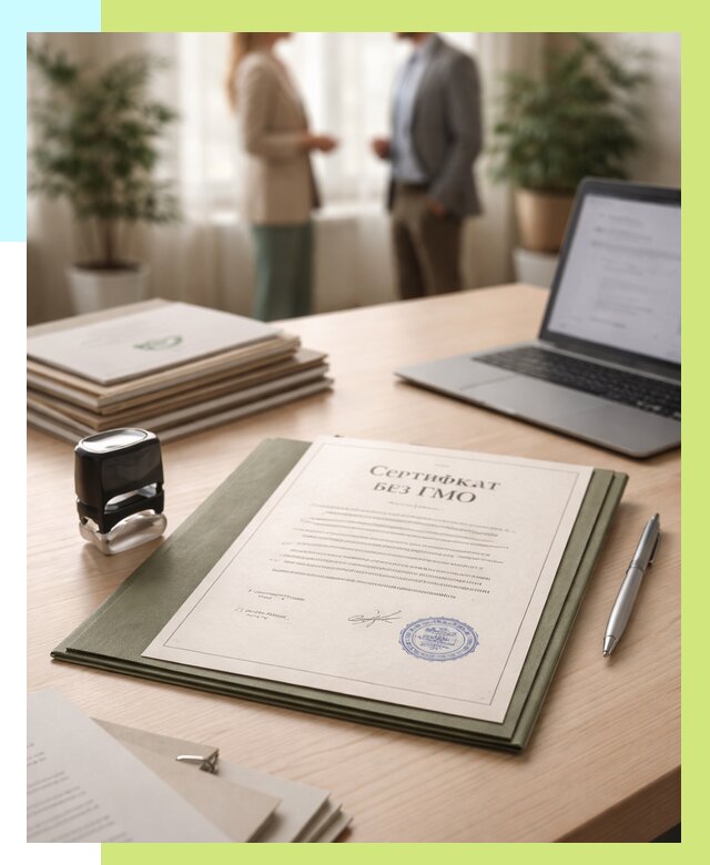 Сертификат без ГМО в Назарове от 7709 р. оформить срочно Алешин-Нрв