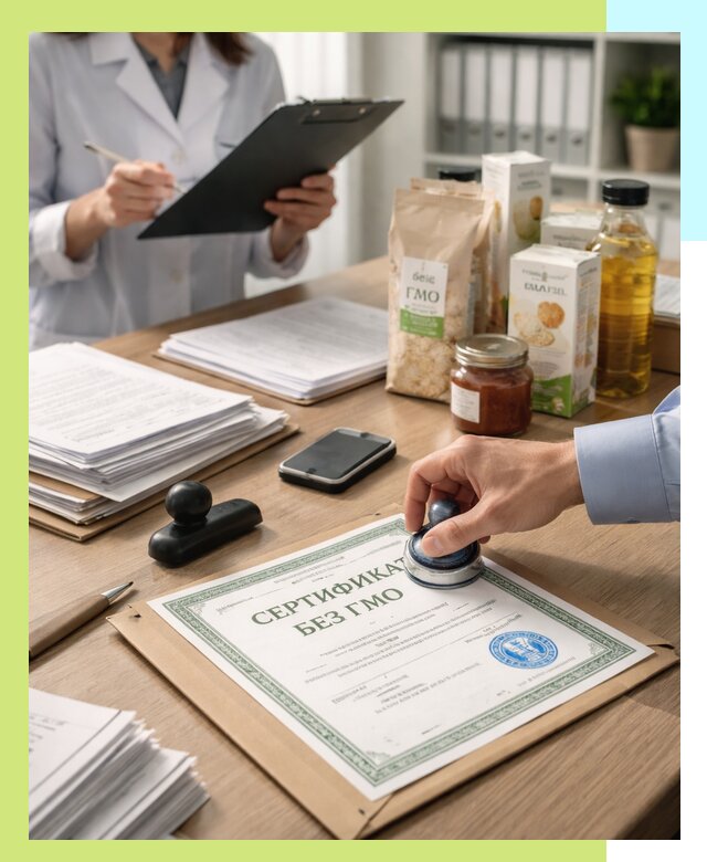 Получение сертификата Без ГМО для продукции в Назарове